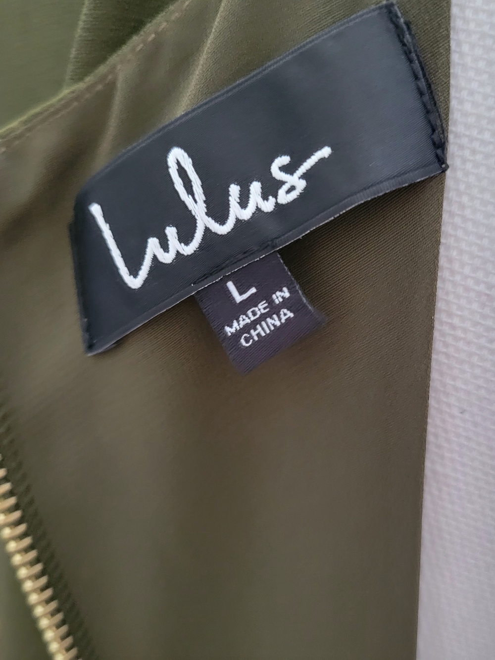 Lulu's Shift & Shout Olive Green Shift Mini Dress Large New With Tags - Picture 6 of 9